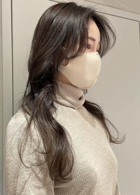 ヨシンモリモカベージュオリーブフェザーバング韓国