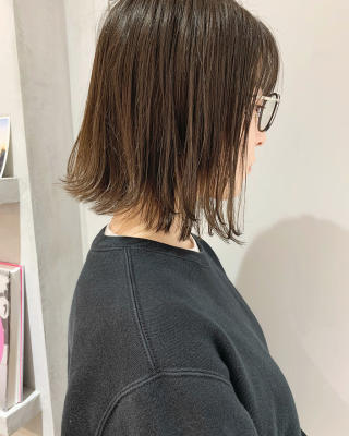 極細シークレットハイライト オリーブベージュ ロブ