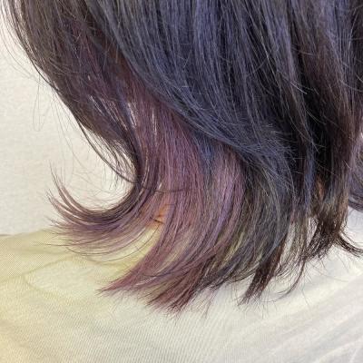 インナーカラー　ピンクバイオレット