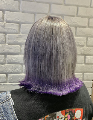 グレージュ×パープル