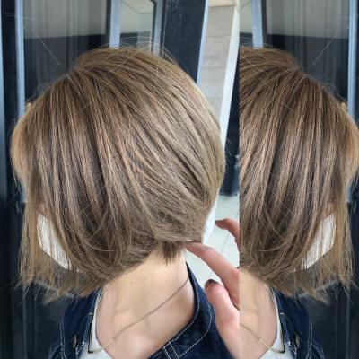 <暑さに負けず！>ショートボブ×オリーブベージュ