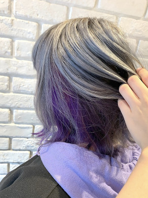 グレージュ×インナーパープル グレージュ×インナーパープル