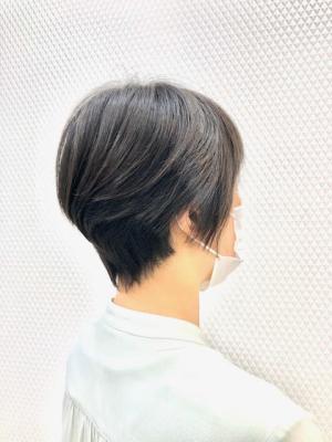 小顔ショート/ショートグラ/黒髪/40代50代60代/白髪染 小顔ショート/ショートグラ/黒髪/40代50代60代/白髪染