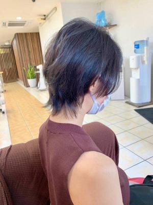 小顔/ショート/ショートグラ/くせ毛/丸み/ダークブラウン/ 小顔/ショート/ショートグラ/くせ毛/丸み/ダークブラウン/