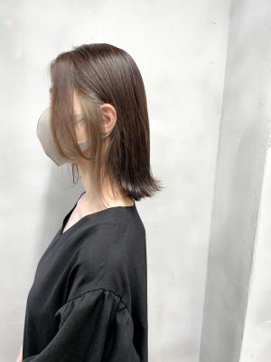 @naoki_hair.liko大人ベージュイヤリングカラー