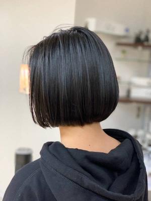 小顔ボブ/ショートボブ/黒髪/30代40代50代/白髪染め