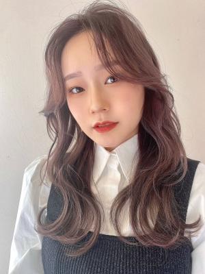 韓国っぽなセンターパート/ムルギョルヘア