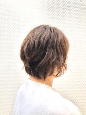 無造作パーマ/小顔/ショート/暖色系カラー/デジタルパーマ/