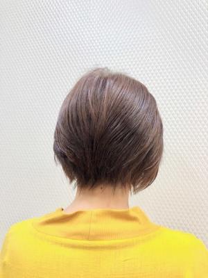 耳かけ/小顔/ショート/ショートグラ/暖色系カラー/40代