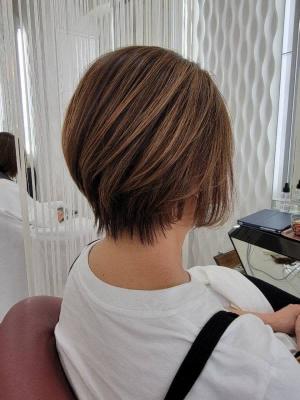 ショート/小顔ショート/ハイトーンカラー/30代40代50代