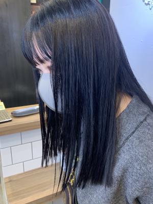 ブルーブラック 韓国 ぷつっとカット