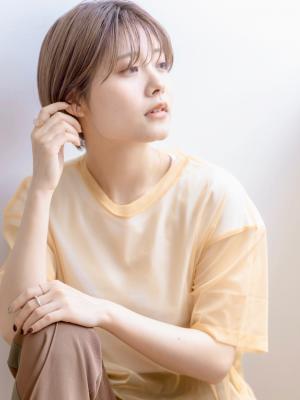 シースルーバング×マッシュショート