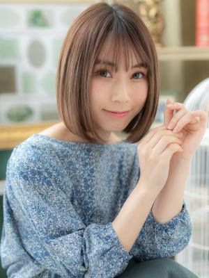 大人かわいいインナーカラー小顔前下がりボブ メルトカラー 大人かわいいインナーカラー小顔前下がりボブ メルトカラー