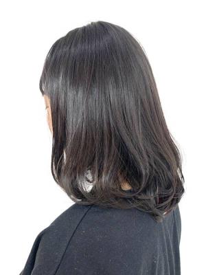 黒髪/小顔/ワンカール/大人かわいい/30代40代/前上がり 黒髪/小顔/ワンカール/大人かわいい/30代40代/前上がり