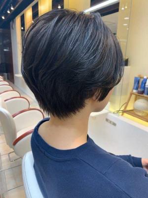 小顔/ショート/黒髪/40代50代60代/白髪染め/グラデ