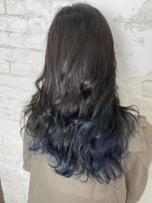 グラデーション、ディープブルー、20代30代40代