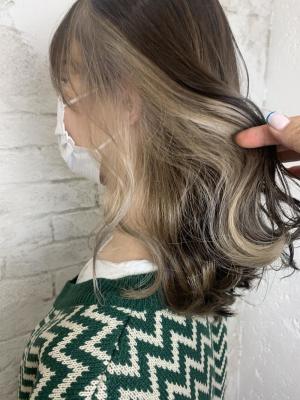 インナーカラーグレージュ10代20代15400円