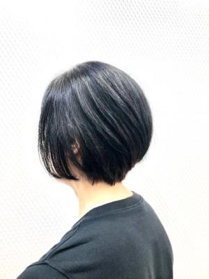 小顔/黒髪/丸み/ミニボブ/グラデーション/髪質改善/美髪