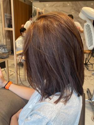 切りっぱなしミディ×パールハイライト