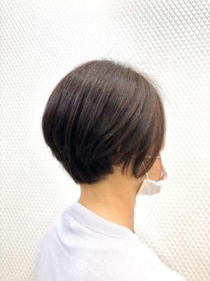 前下がり/小顔/ショート/白髪染/40代50代/アッシュ