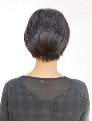 小顔/黒髪/ショート/グラデーション/30代40代50代