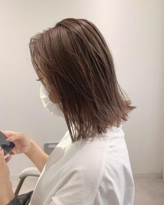 YOKE ラベンダーミルクティー 切りっぱなしボブ