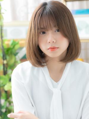大人かわいいインナーカラー韓国風小顔ボブ ミルクティアッシュ 大人かわいいインナーカラー韓国風小顔ボブ ミルクティアッシュ