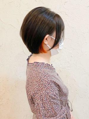 【flor 戸塚】*インナーカラー+オレンジ×ブラウン*