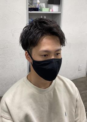毛先に動きメンズパーマ/アップバング/￥10780