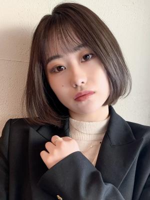 大人可愛い切りっぱなしボブ