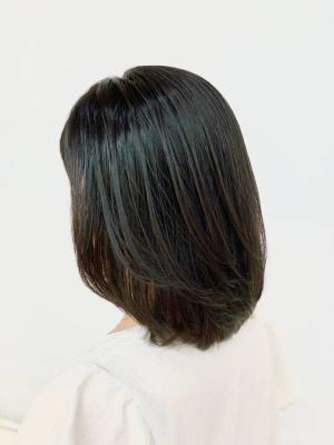 黒髪/前上がり/レイヤーカット/30代40代50代/白髪染め 黒髪/前上がり/レイヤーカット/30代40代50代/白髪染め