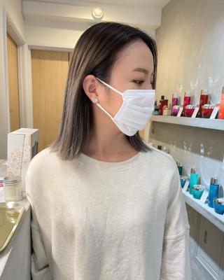 YOKE 切りっぱなしボブ 外国人風 グレーアッシュ 