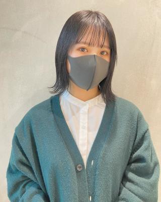 【YOKE】切りっぱなしボブブルージュダークグレージュ