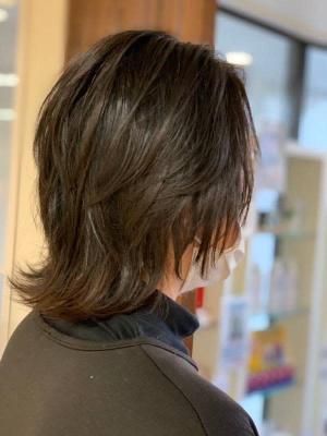 ウルフ/ショート/小顔/外ハネ/40代50代60代/アッシュ ウルフ/ショート/小顔/外ハネ/40代50代60代/アッシュ