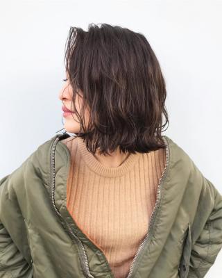 YOKE 切りっぱなしボブ 髪質改善 グレージュ