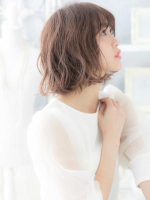 大人ボブパーマくせ毛風前下がりミストバング フレンチガーリー 大人ボブパーマくせ毛風前下がりミストバング フレンチガーリー