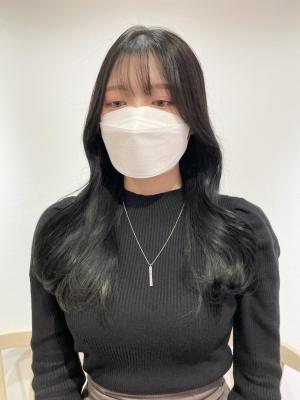 【 YOKE 】ブルーブラックくびれヘアヨシンモリ韓国