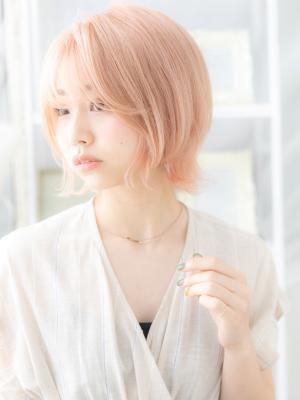 韓国風ネオウルフハイトーンカラー外ハネボブ　美シルエット