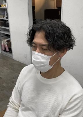 スパイラルセンターパート/メンズパーマ/￥10780