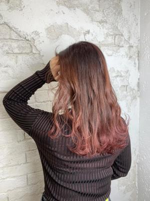 ピンクグラデーションカラー10代20代11000円