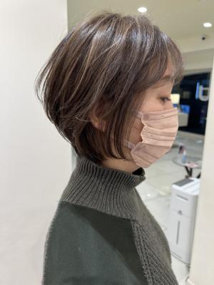 白髪ぼかし×シフォンショート