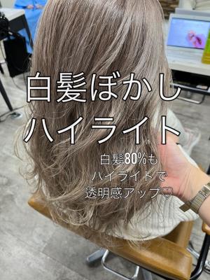 白髪ぼかしハイライト20代30代40代￥15400