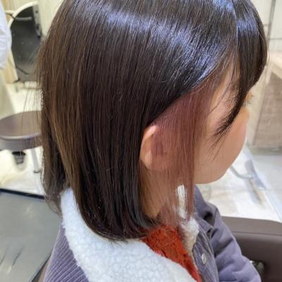 Ash中山店　高梨ひかる　ボブ×インナーカラー　淡めピンク