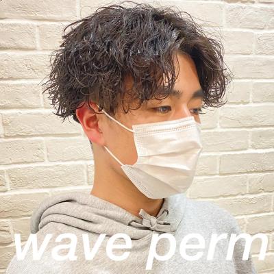 センターパート×波巻き