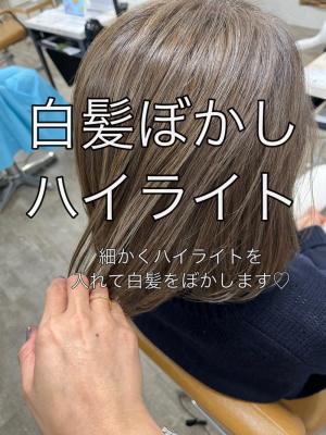 白髪ぼかしハイライト20代30代40代￥15400