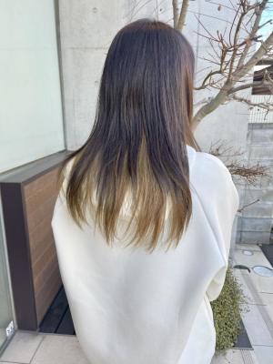 白髪染めからのインナーカラー