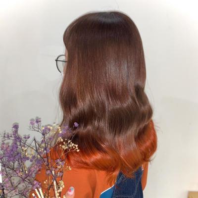 ブラウン×オレンジ 裾カラーのイメージ画像