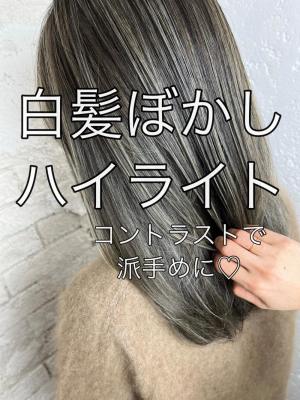 白髪ぼかしハイライト20代30代40代￥15400