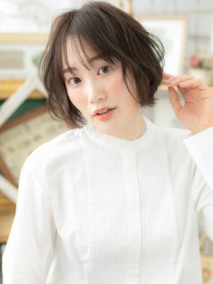 シースルーバング小顔くせ毛風マッシュボブ グレージュアッシュ シースルーバング小顔くせ毛風マッシュボブ グレージュアッシュ