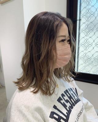 YOKE グレーベージュ グラデーション ブリーチ 